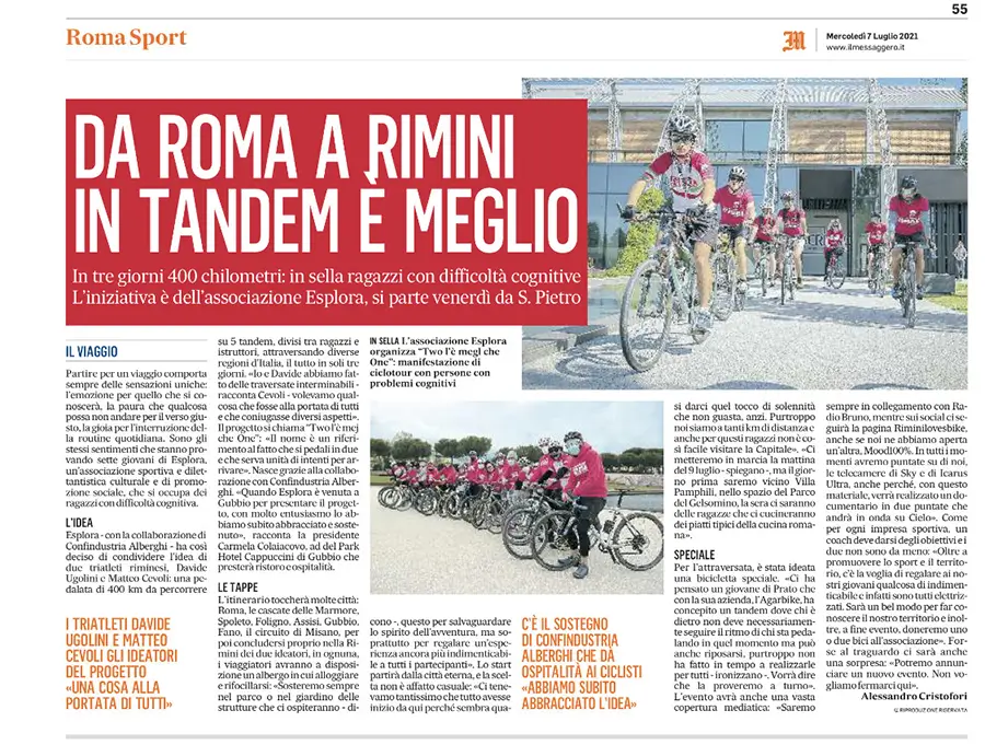 Roma Sport - da Roma a Rimini in Tandem