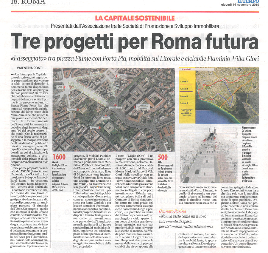 il tempo tre progetti per roma futura